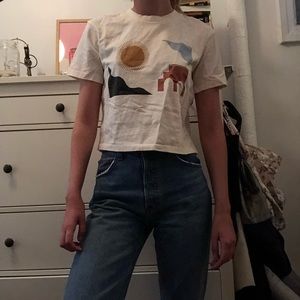 Madewell cropped printed T-shirt